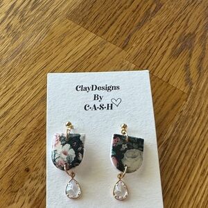 Floral Earrings with Gold Accents